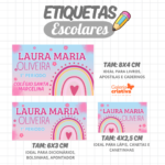 Arquivo Etiqueta Escolar ARCO ÍRIS CANDY