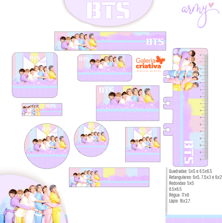 37 - BTS Arquivo Etiqueta Escolar BTS - Imagem 1