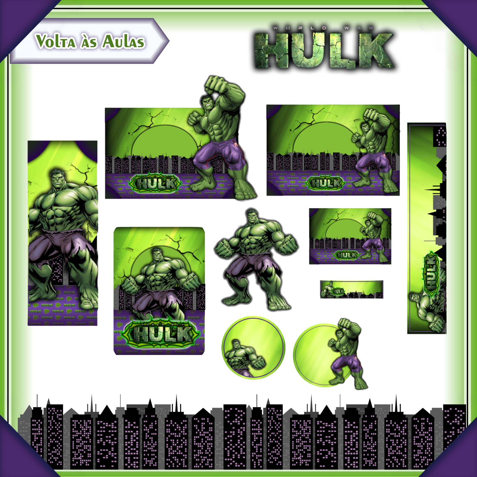 37 - HULK Arquivo Etiqueta Escolar HULK - Imagem 1