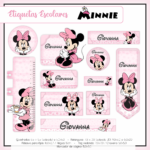 Arquivo Etiqueta Escolar Minnie Rosa