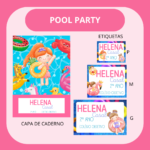 Arquivo Etiqueta Escolar  POOL PARTY