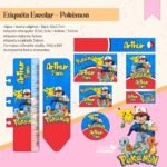 Arquivo Etiqueta Escolar Pokémon