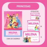 Arquivo Etiqueta Escolar PRINCESAS DISNEY