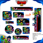 Arquivo Etiqueta Escolar BRAWL STAR