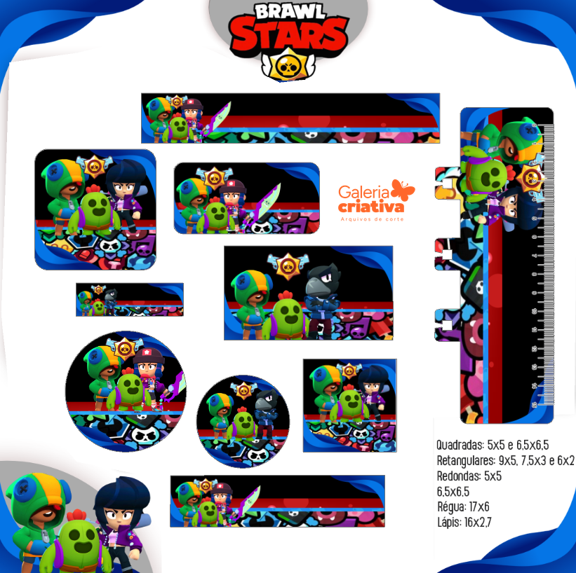 39) BRAWL STAR Arquivo Etiqueta Escolar BRAWL STAR - Imagem 1