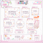 Arquivo Etiqueta Escolar  FLORAL
