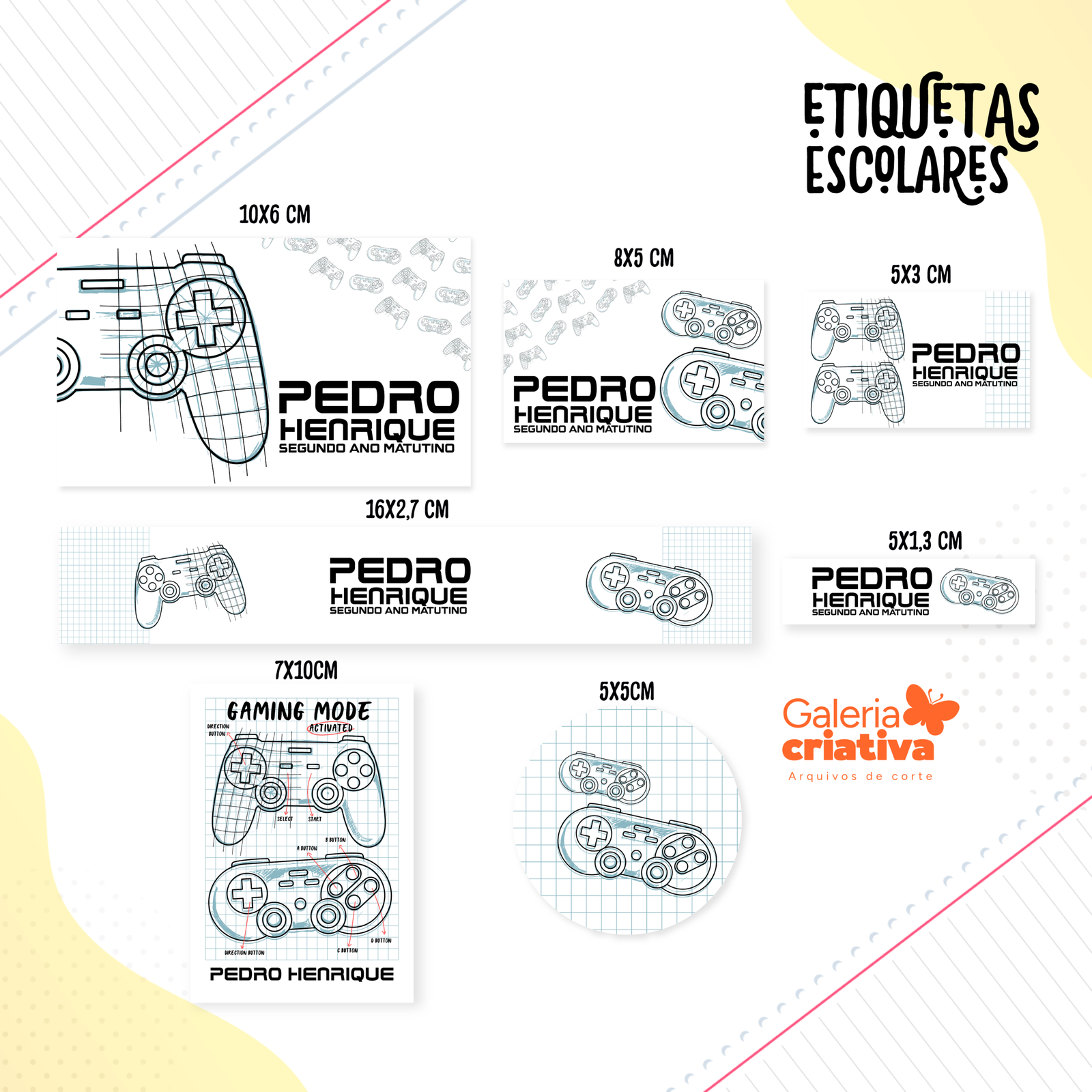 39 - VIDEO GAME Arquivo Etiqueta Escolar VIDEO GAME - Imagem 1