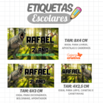 Arquivo Etiqueta Escolar  DINOSSAURO