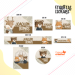 Arquivo Etiqueta Escolar ANIMAIS VINTAGE
