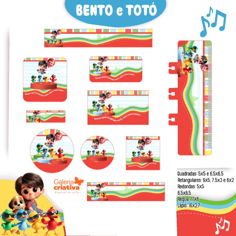 4 - BENTO E TOTÓ Arquivo Etiqueta Escolar BENTO E TOTÓ - Imagem 1