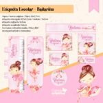 Arquivo Etiqueta Escolar Bailarina