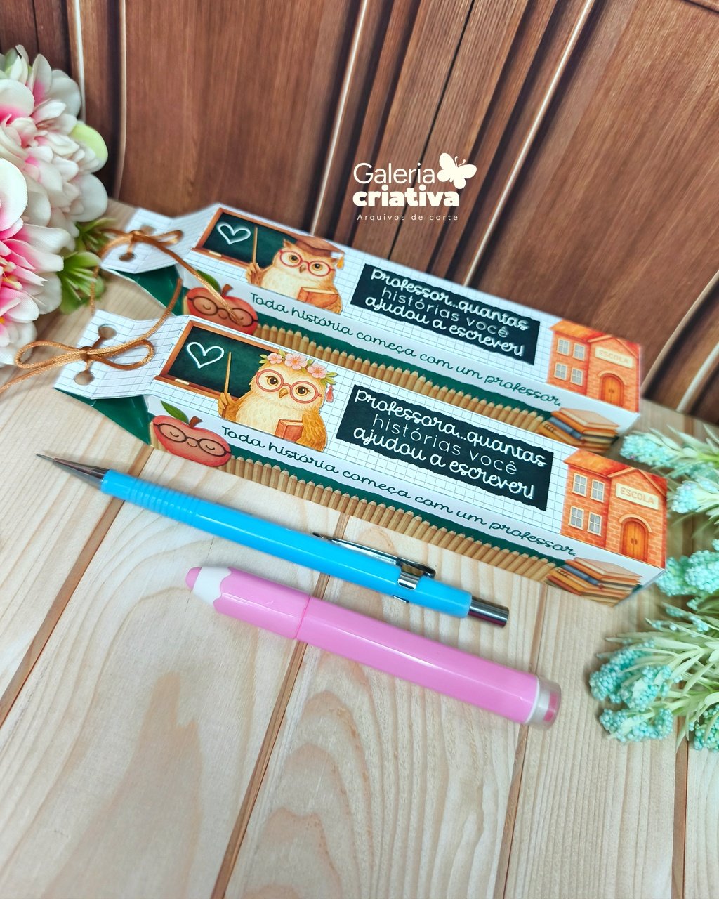4 - Caixa para lápis e caneta Arquivo Dia dos Professores Caixa Lápis e Caneta - Imagem 1