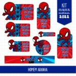 Arquivo Etiqueta Escolar  Homem Aranha