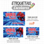 Arquivo Etiqueta Escolar HOMEM ARANHA AZUL