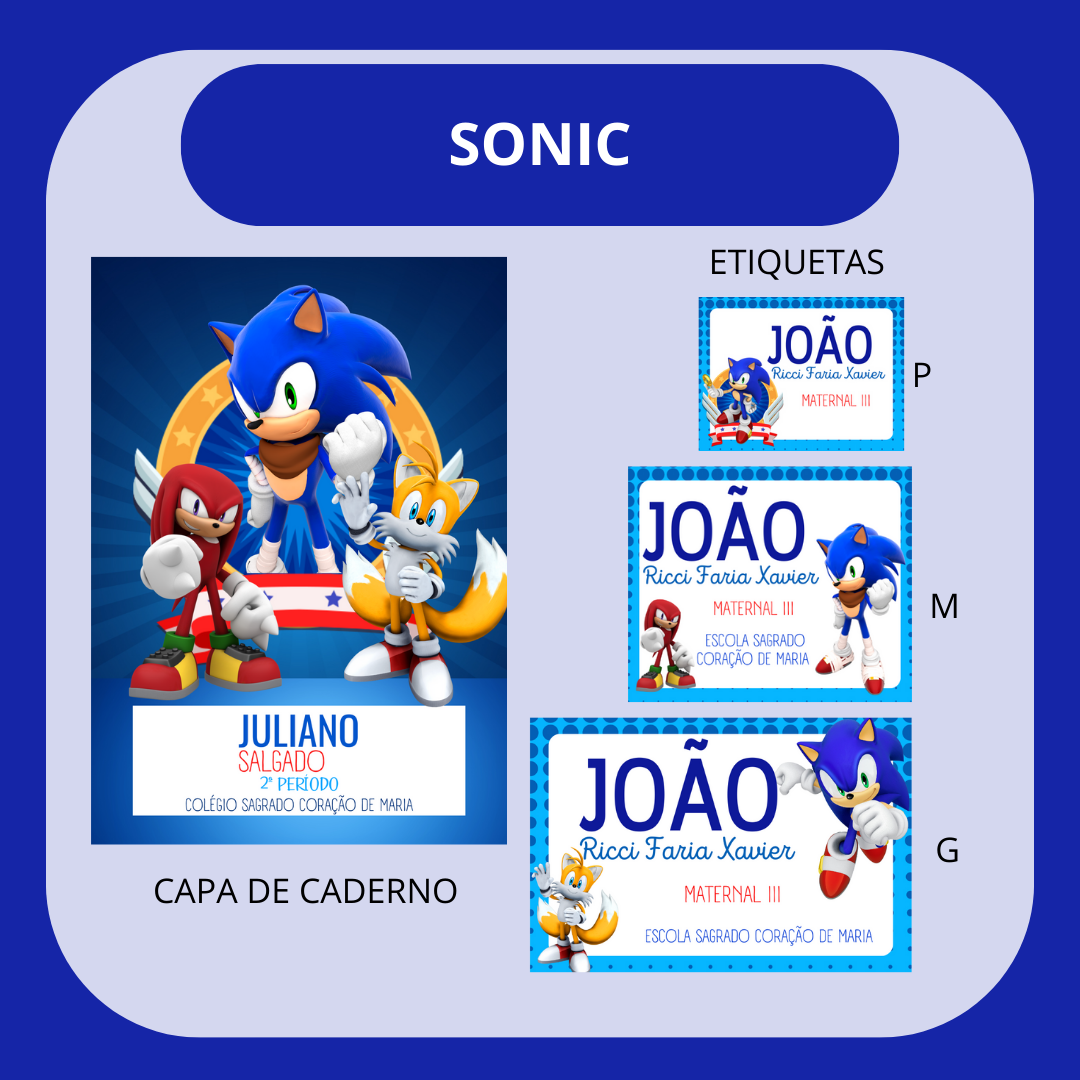 41 - SONIC Arquivo Etiqueta Escolar SONIC - Imagem 1