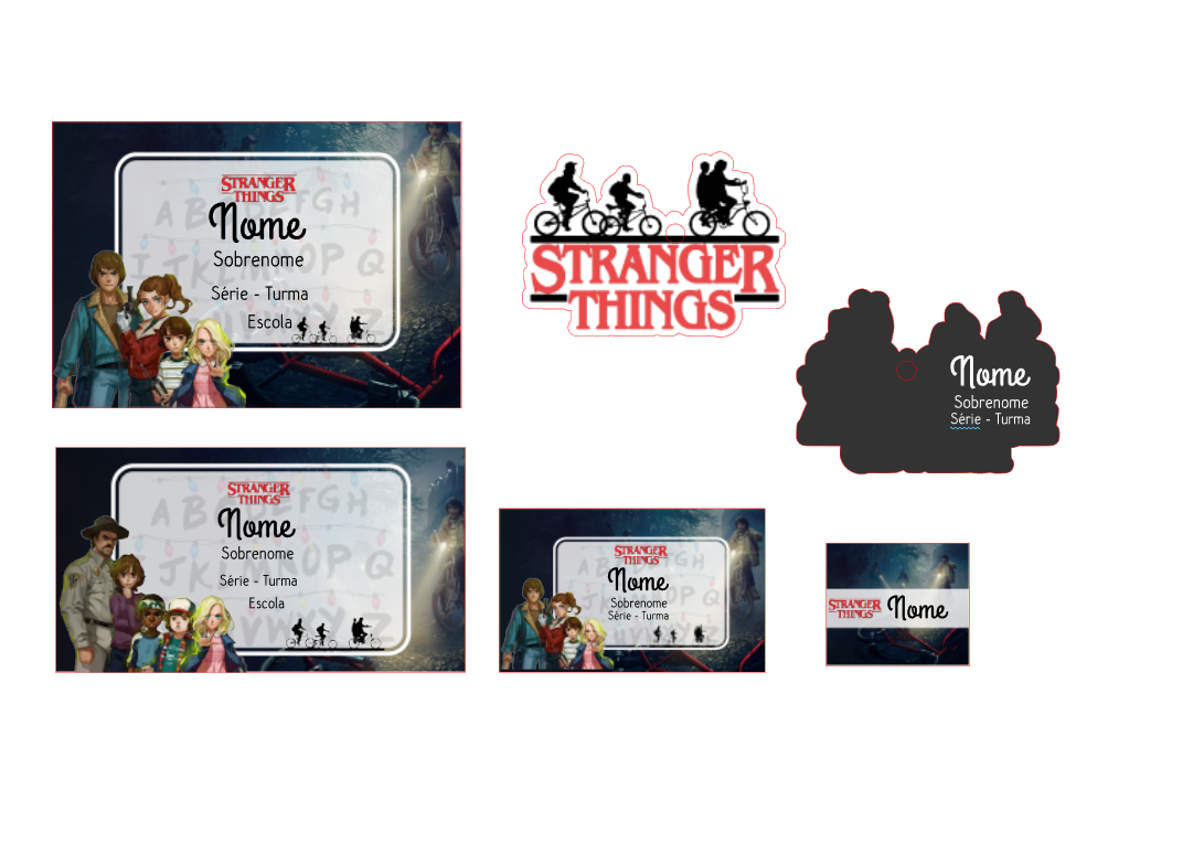 42 - Stranger Things Arquivo Etiqueta Escolar Stranger Things - Imagem 1