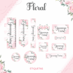 Arquivo Etiqueta Escolar  FLORAL 2