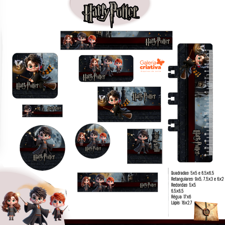 43 - HARRY POTTER Arquivo Etiqueta Escolar HARRY POTTER - Imagem 1