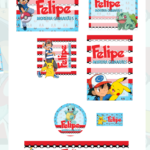 Arquivo Etiqueta Escolar Pokémon