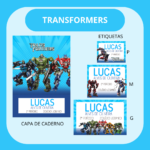 Arquivo Etiqueta Escolar TRANSFORMERS