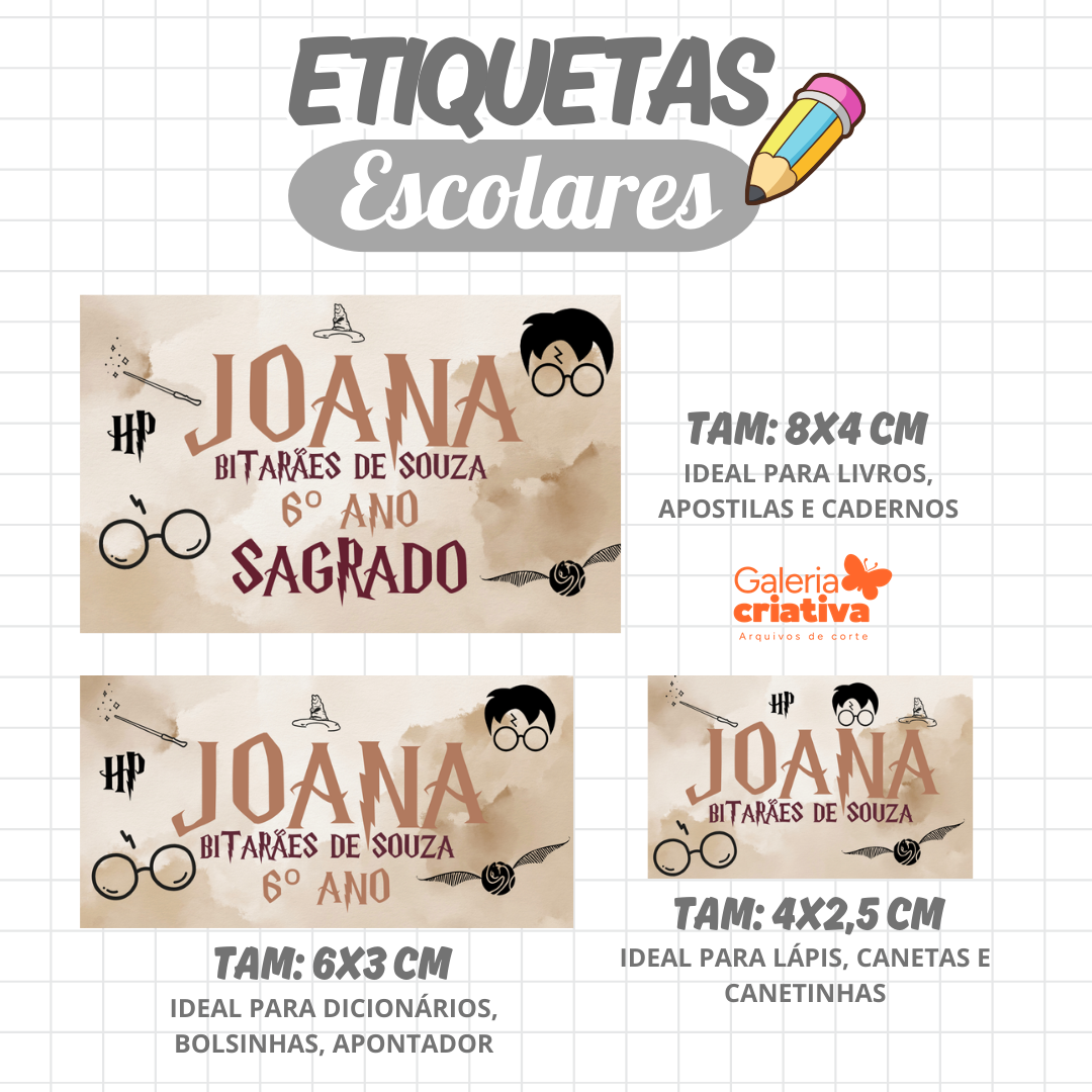 44. HARRY POTTER Arquivo Etiqueta Escolar HARRY POTTER - Imagem 1