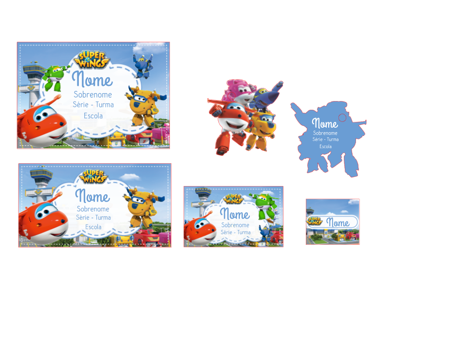 46 - Super Wings Arquivo Etiqueta Escolar Super Wings - Imagem 1