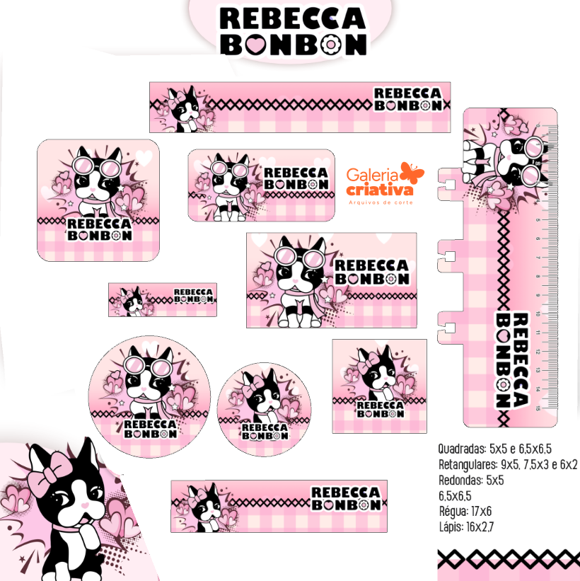 47) REBECCA BONBON Arquivo Etiqueta Escolar REBECCA BONBON - Imagem 1