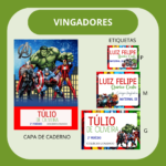Arquivo Etiqueta Escolar  VINGADORES