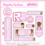 Arquivo Etiqueta Escolar Roblox Menina