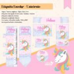Arquivo Etiqueta Escolar Unicórnio