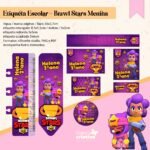 Arquivo Etiqueta Escolar Brawl Stars Menina
