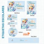 Arquivo Etiqueta Escolar CINDERELA CUTE