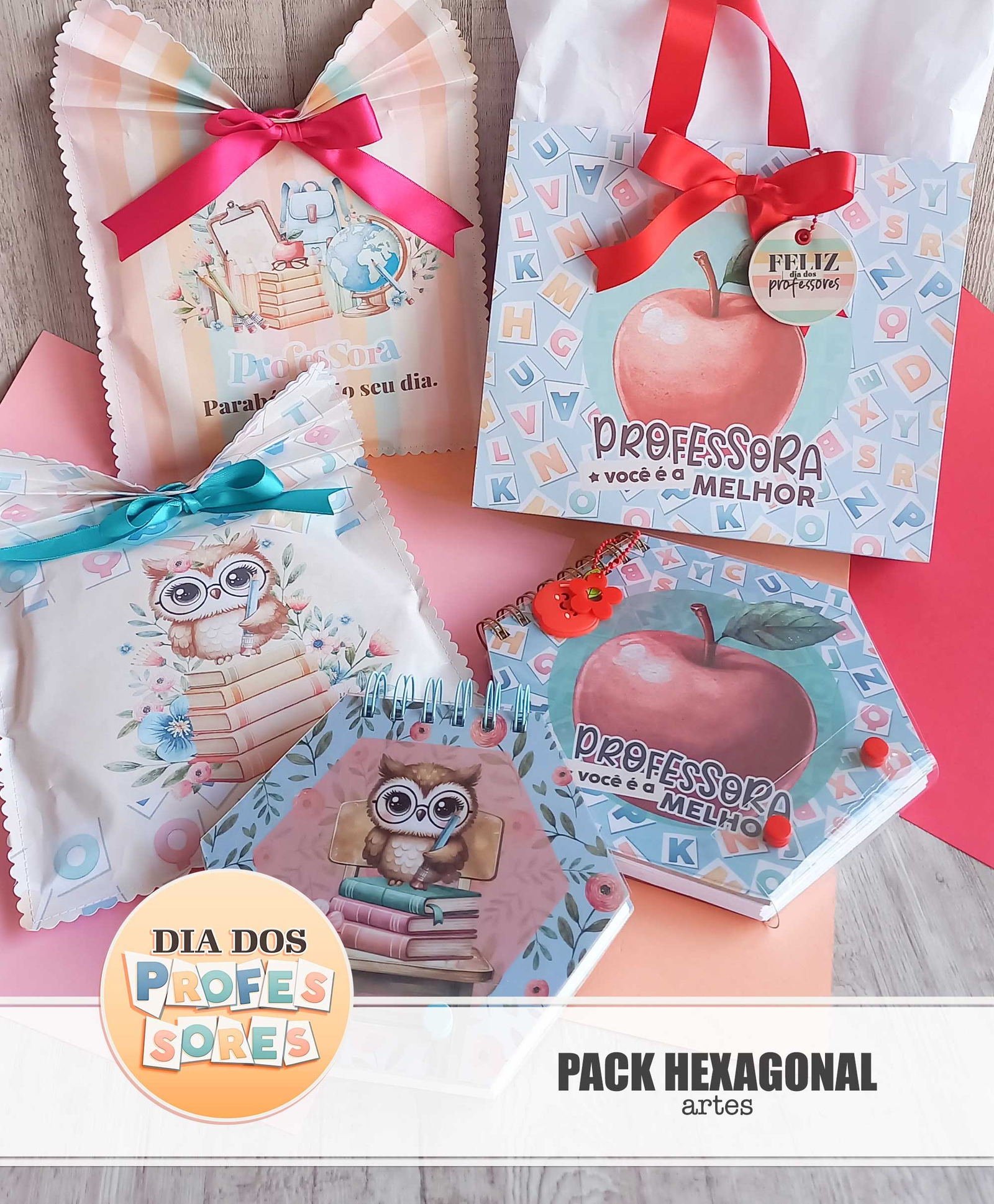 5 - Pack Hexagonal Arquivo Dia dos Professores Pack Hexagonal - Imagem 1