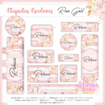 Arquivo Etiqueta Escolar Rose Gold