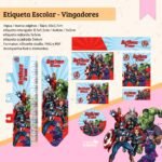 Arquivo Etiqueta Escolar Vingadores
