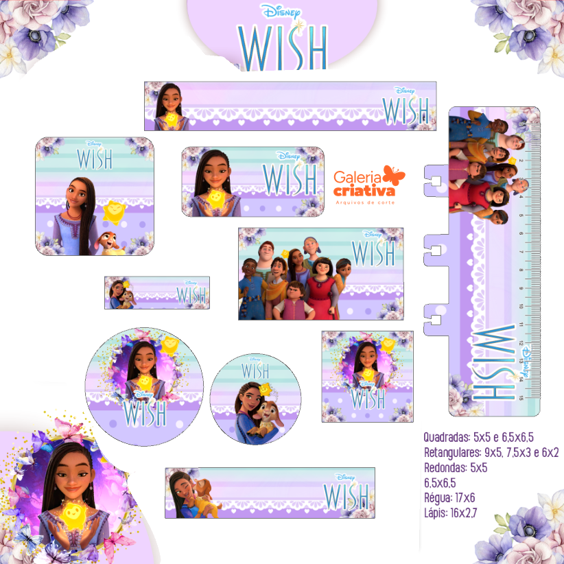 53) WISH Arquivo Etiqueta Escolar WISH - Imagem 1