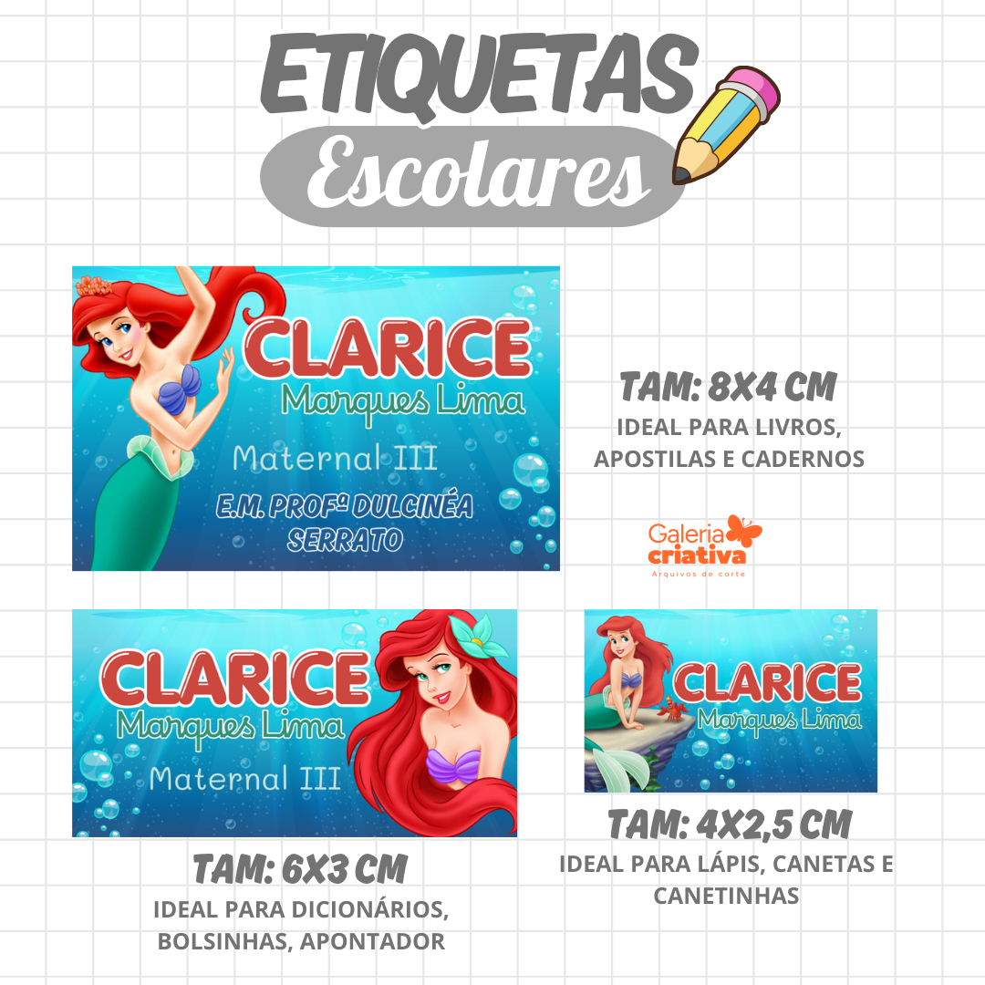 55. ARIEL Arquivo Etiqueta Escolar ARIEL - Imagem 1