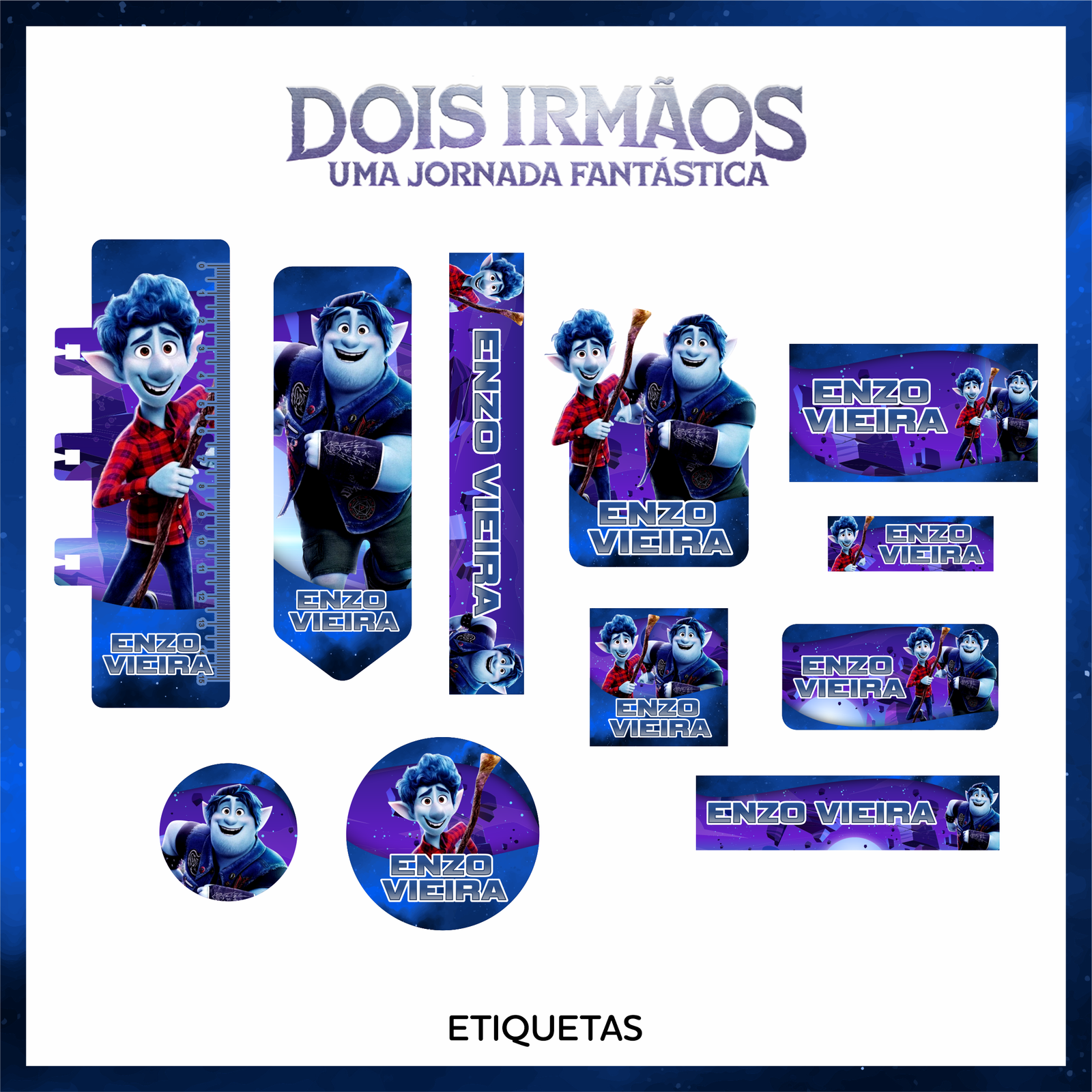 58 - DOIS IRMÃOS Arquivo Etiqueta Escolar DOIS IRMÃOS - Imagem 1