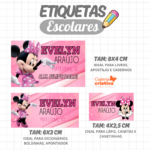 Arquivo Etiqueta Escolar MINNIE ROSA