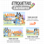 Arquivo Etiqueta Escolar .BLUEY E BINGO