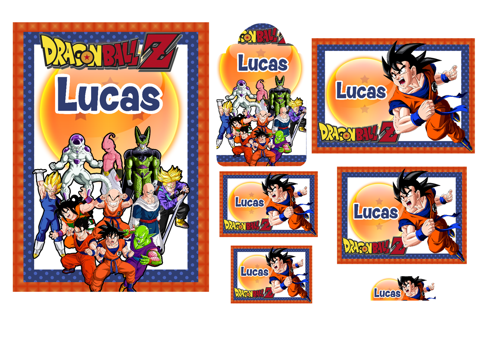 6 - Dragonball Arquivo Etiqueta Escolar Dragonball - Imagem 1