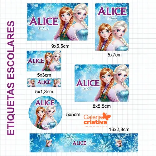 6 - ELSA E ANNA Arquivo Etiqueta Escolar ELSA E ANNA - Imagem 1