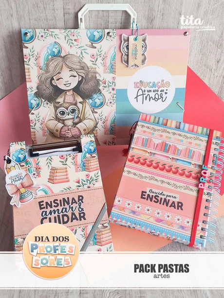 6 - Pack Pastas Cartonagem Arquivo Dia dos Professores Pack Pastas Cartonagem - Imagem 1