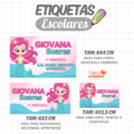 Arquivo Etiqueta Escolar  SEREIA CUTE