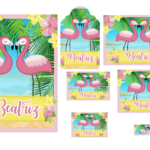 Arquivo Etiqueta Escolar Flamingos
