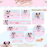 Arquivo Etiqueta Escolar  MINNIE UNICÓRNIO