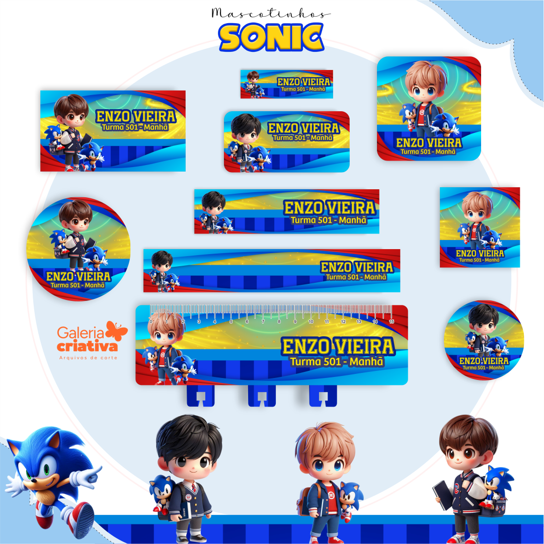 7) SONIC Arquivo Etiqueta Escolar SONIC - Imagem 1