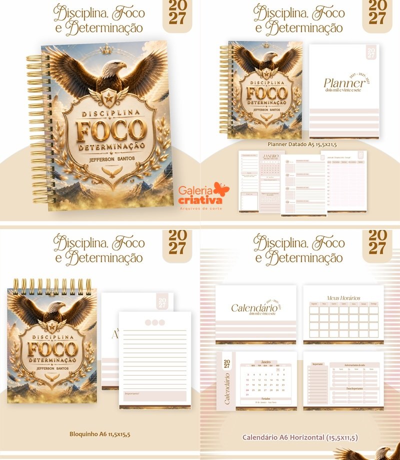 72) DISCIPLINA, FOCO E DETERMINAÇÃO Arquivo Combo Encadernação 2027 Foco - Imagem 1