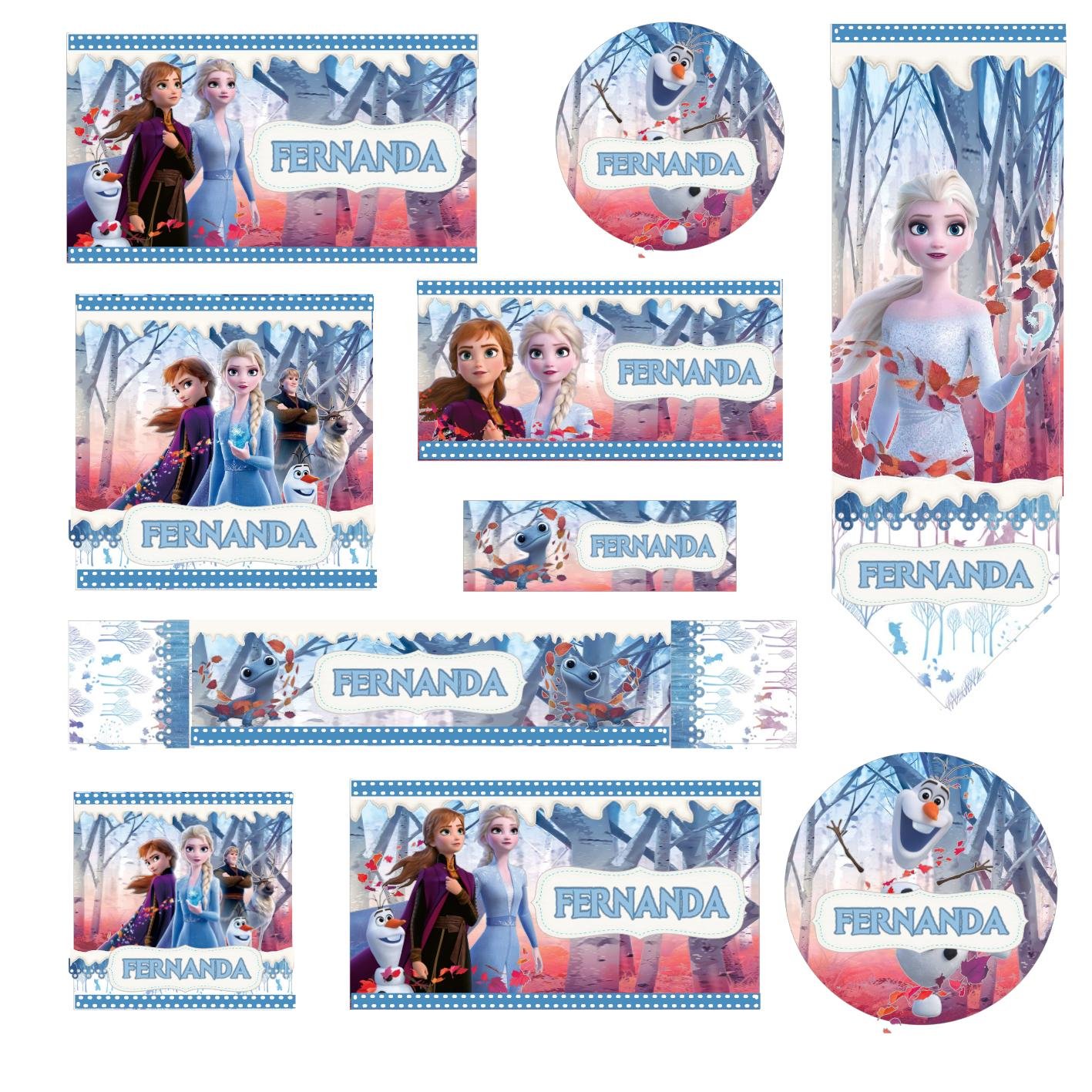 8 - Frozen Arquivo Etiqueta Escolar Frozen - Imagem 1