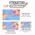 Arquivo Etiqueta Escolar POLL PARTY MENINA
